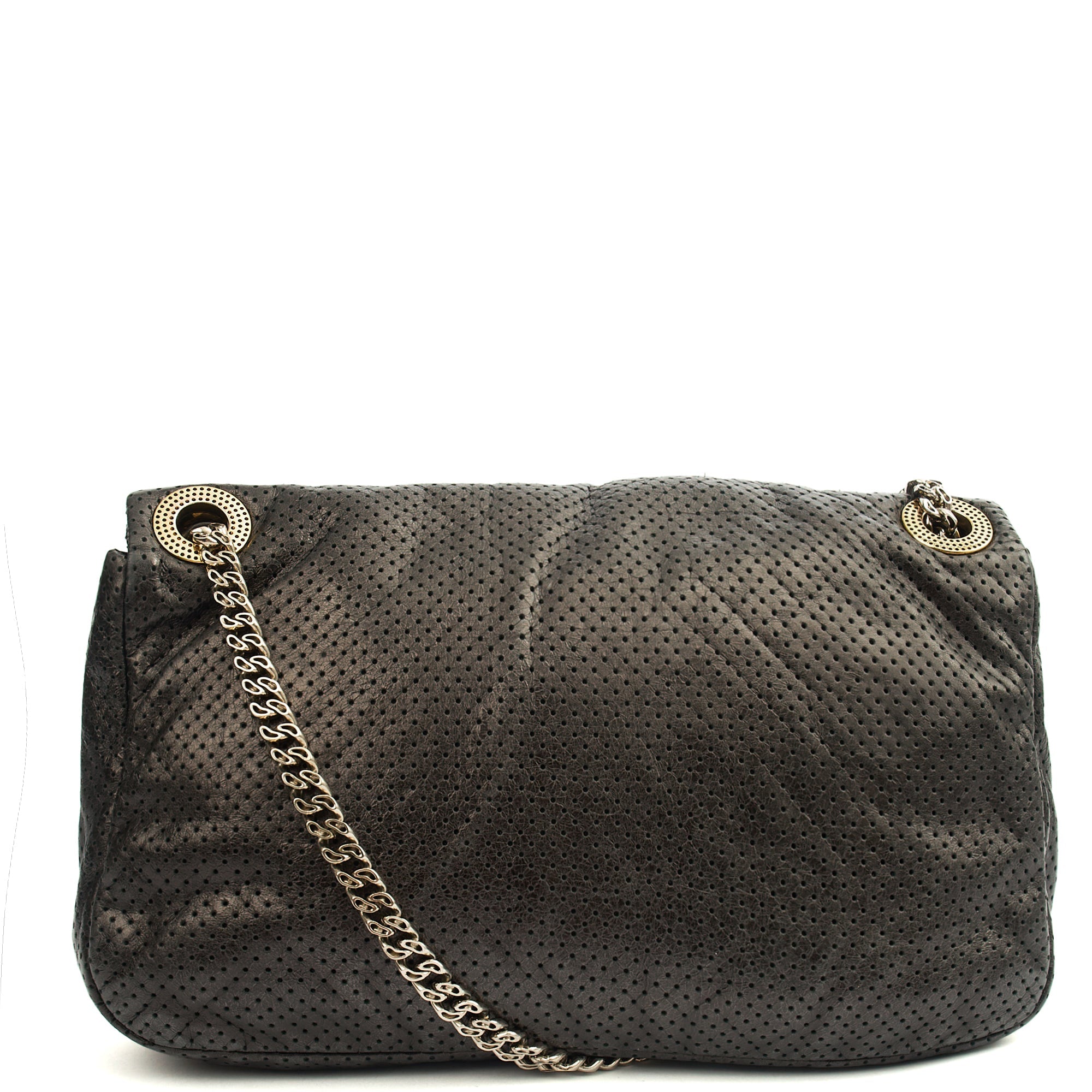 Chanel Shoulder Bag 2.55 Reissue in Black, Calfskin Leather — Back View