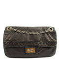 Chanel Shoulder Bag 2.55 Reissue in Black, Calfskin Leather — Front View