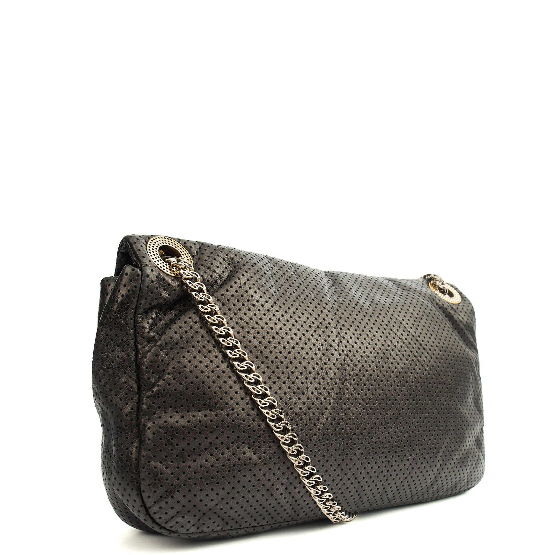 Chanel Shoulder Bag 2.55 Reissue in Black, Calfskin Leather — Side View