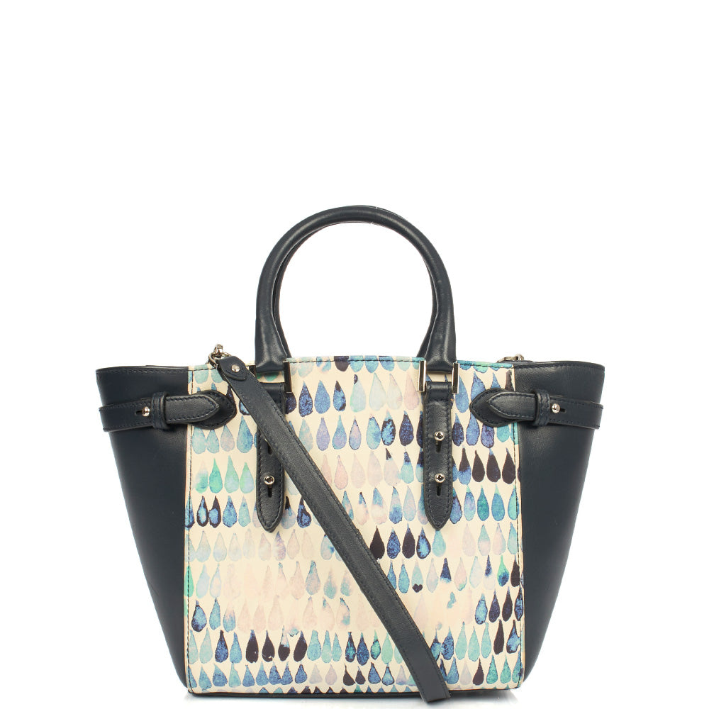Aspinal of London Top Handle Marylebone Tote - Mini in Blue, Leather — Alternate View 9