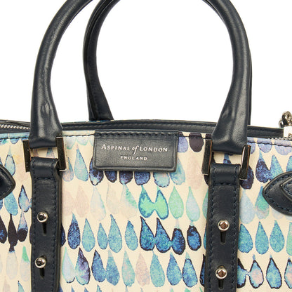 Aspinal of London Top Handle Marylebone Tote - Mini in Blue, Leather — Lifestyle View