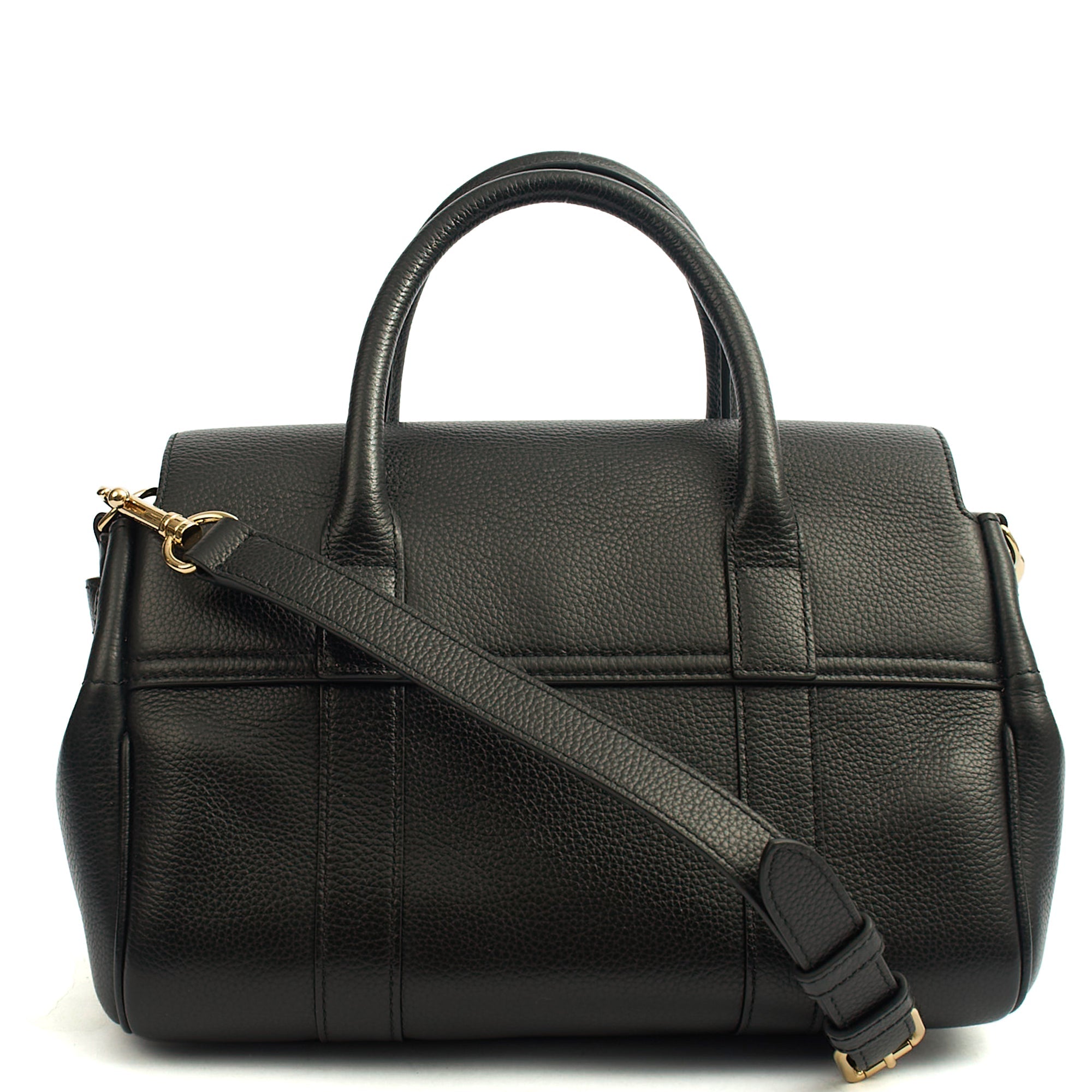 Mulberry Tote Bayswater with Strap- Small in Black, Calfskin Leather — Alternate View 9