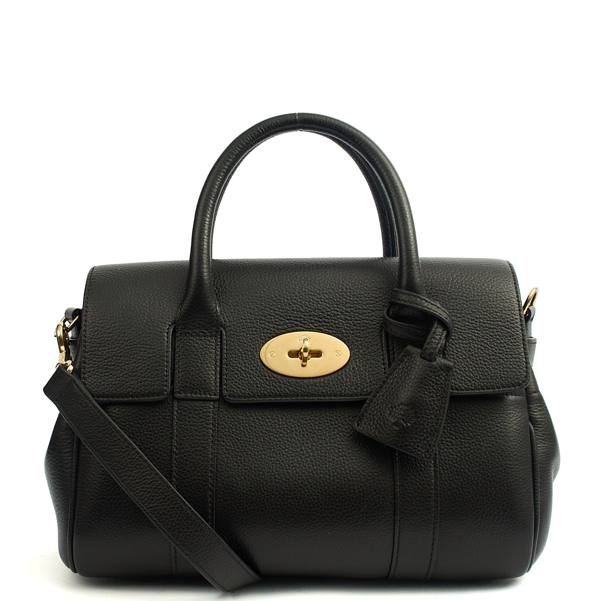 Mulberry Tote Bayswater with Strap- Small in Black, Calfskin Leather — Alternate View 13