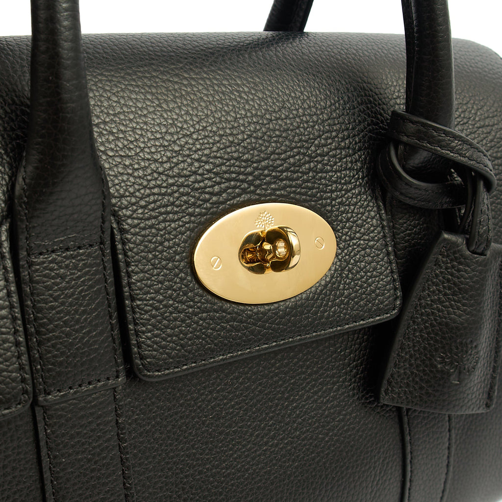 Mulberry Tote Bayswater with Strap- Small in Black, Calfskin Leather — Lifestyle View