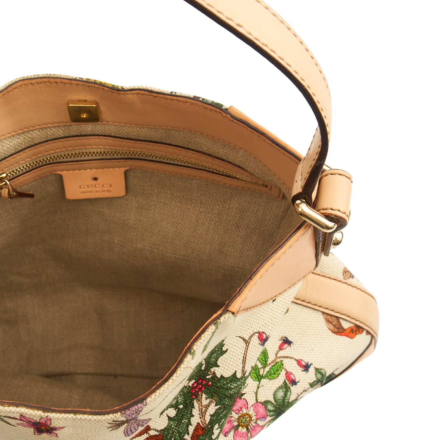 Gucci Shoulder Bag Hassler Horsebit Hobo in Neutral, Fabric — Lifestyle View