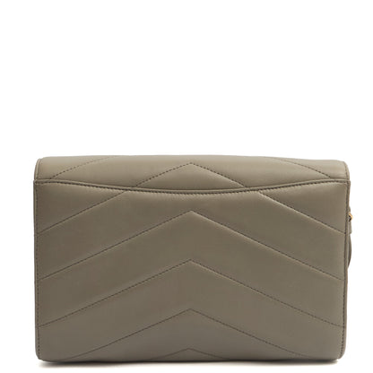 Chanel Clutch Pouch Wristlet in Grey, Lambskin Leather — Alternate View 19