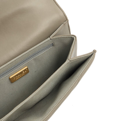 Chanel Clutch Pouch Wristlet in Grey, Lambskin Leather — Alternate View 8