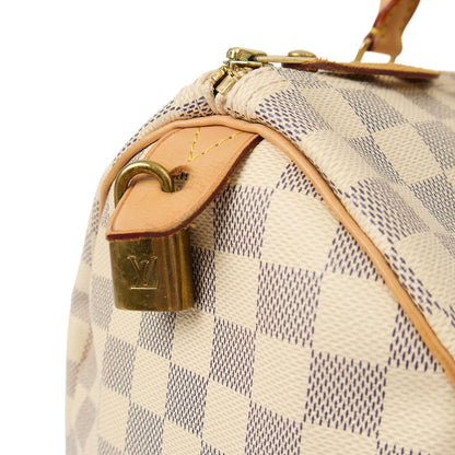 Louis Vuitton Top Handle Speedy 35 in Damier Azur, Canvas — Alternate View 9