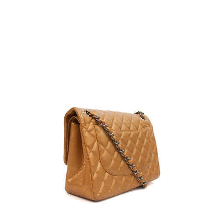 Chanel Cross Body Classic Double Flap - Large in Metallic, Caviar Leather — Alternate View 24