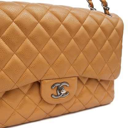 Chanel Cross Body Classic Double Flap - Large in Metallic, Caviar Leather — Alternate View 17