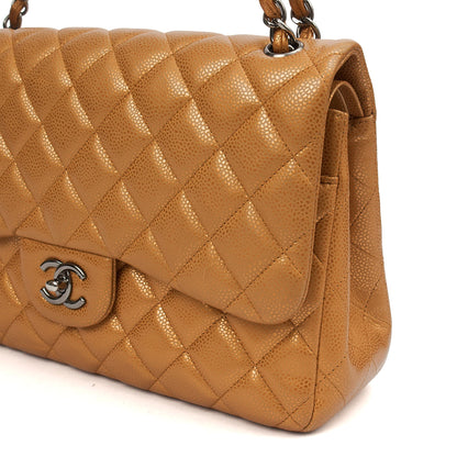 Chanel Cross Body Classic Double Flap - Large in Metallic, Caviar Leather — Alternate View 9