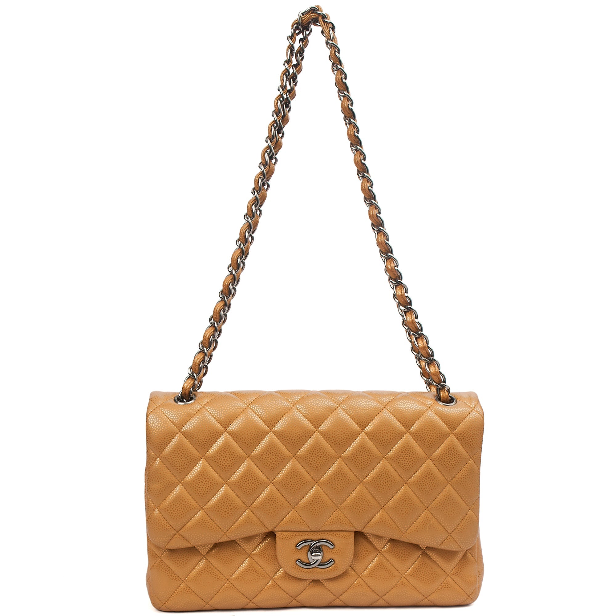 Chanel Cross Body Classic Double Flap - Large in Metallic, Caviar Leather — Alternate View 26