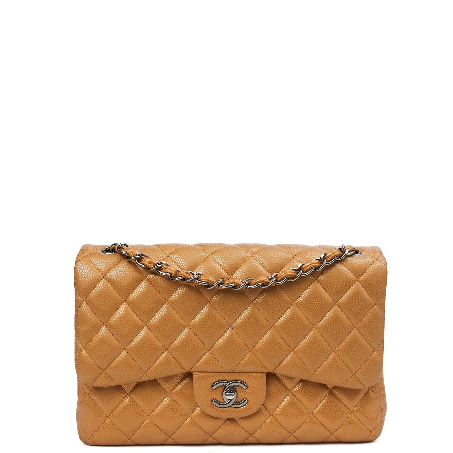 Chanel Cross Body Classic Double Flap - Large in Metallic, Caviar Leather — Alternate View 12