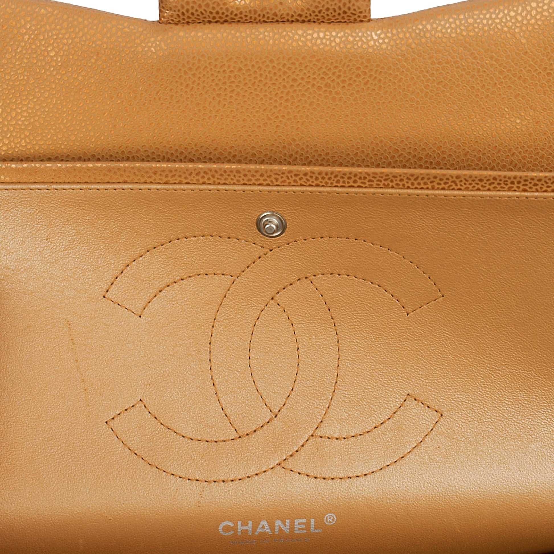 Chanel Cross Body Classic Double Flap - Large in Metallic, Caviar Leather — Alternate View 21