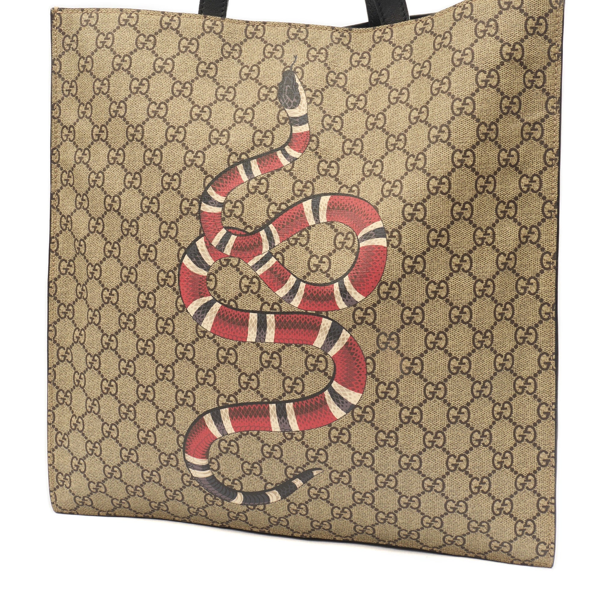 Gucci Tote Tote in GG Supreme, Leather — Side View