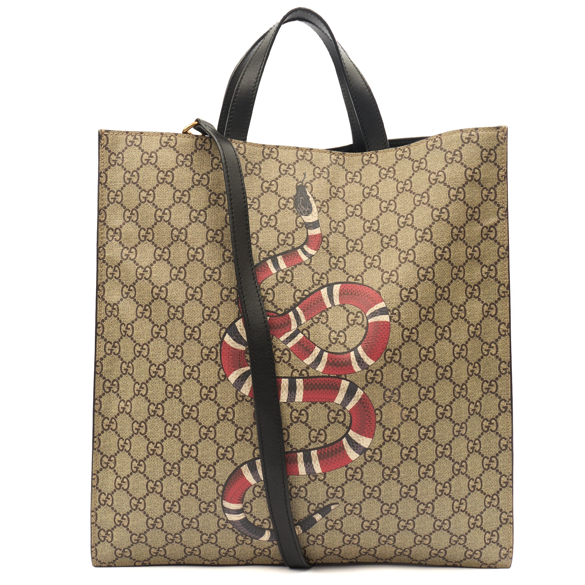 Gucci Tote Tote in GG Supreme, Leather — Alternate View 7