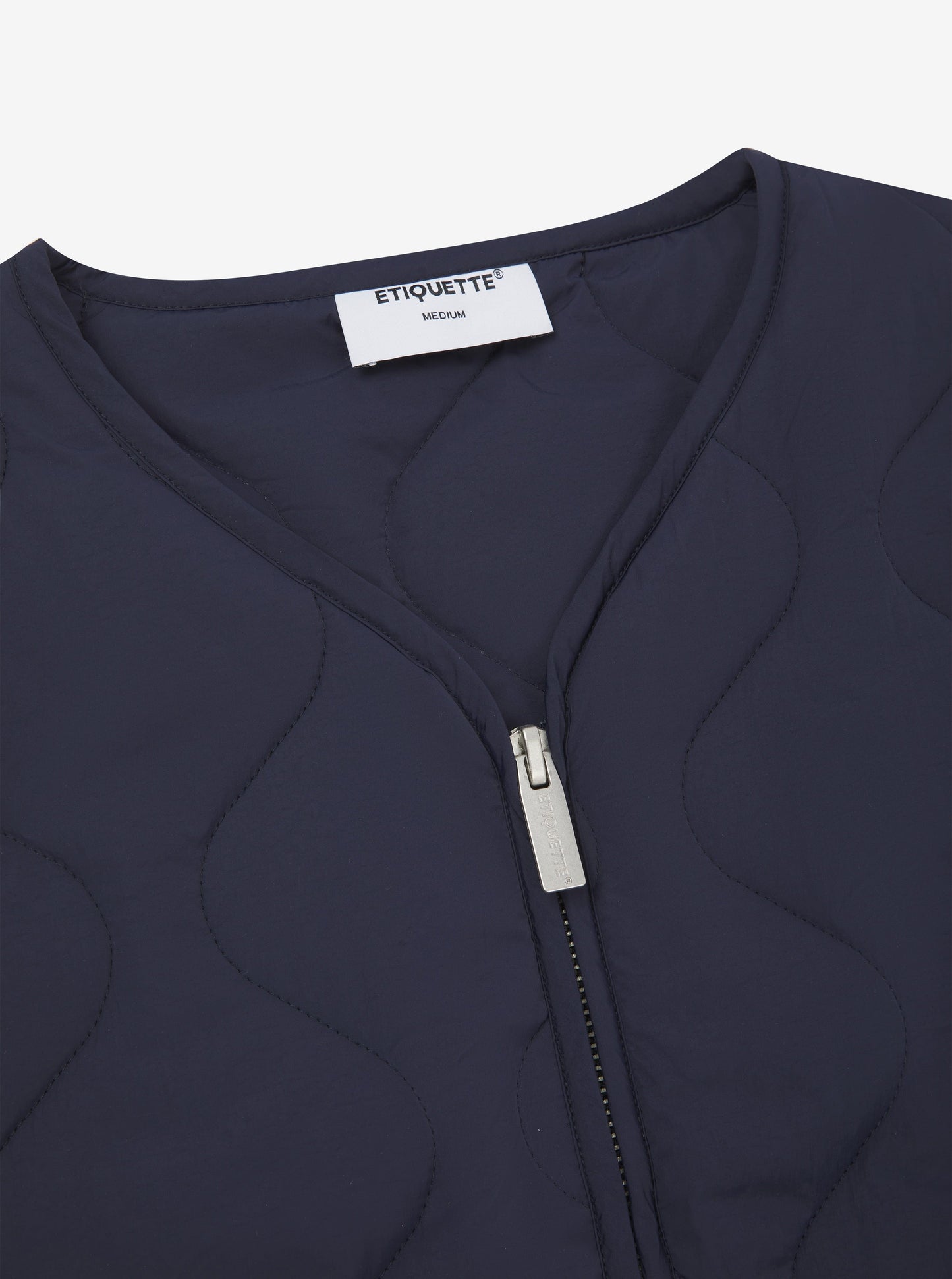 Etiquette Liner Vest 'Navy' — Navy — Size S — Top View