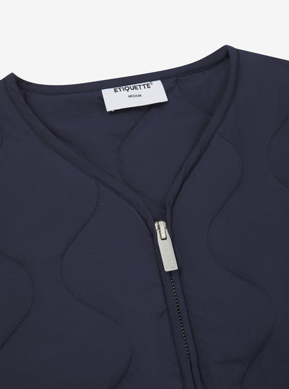 Etiquette Liner Vest 'Navy' — Navy — Size S — Top View