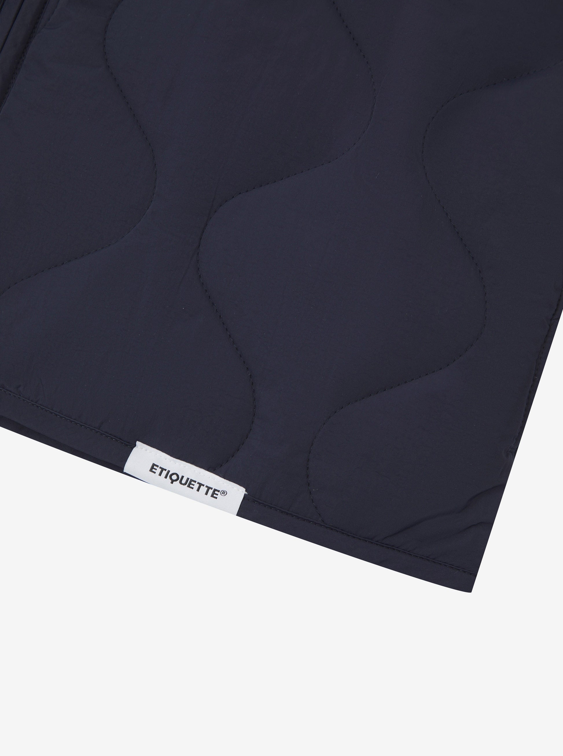 Etiquette Liner Vest 'Navy' — Navy — Size S — Detail View