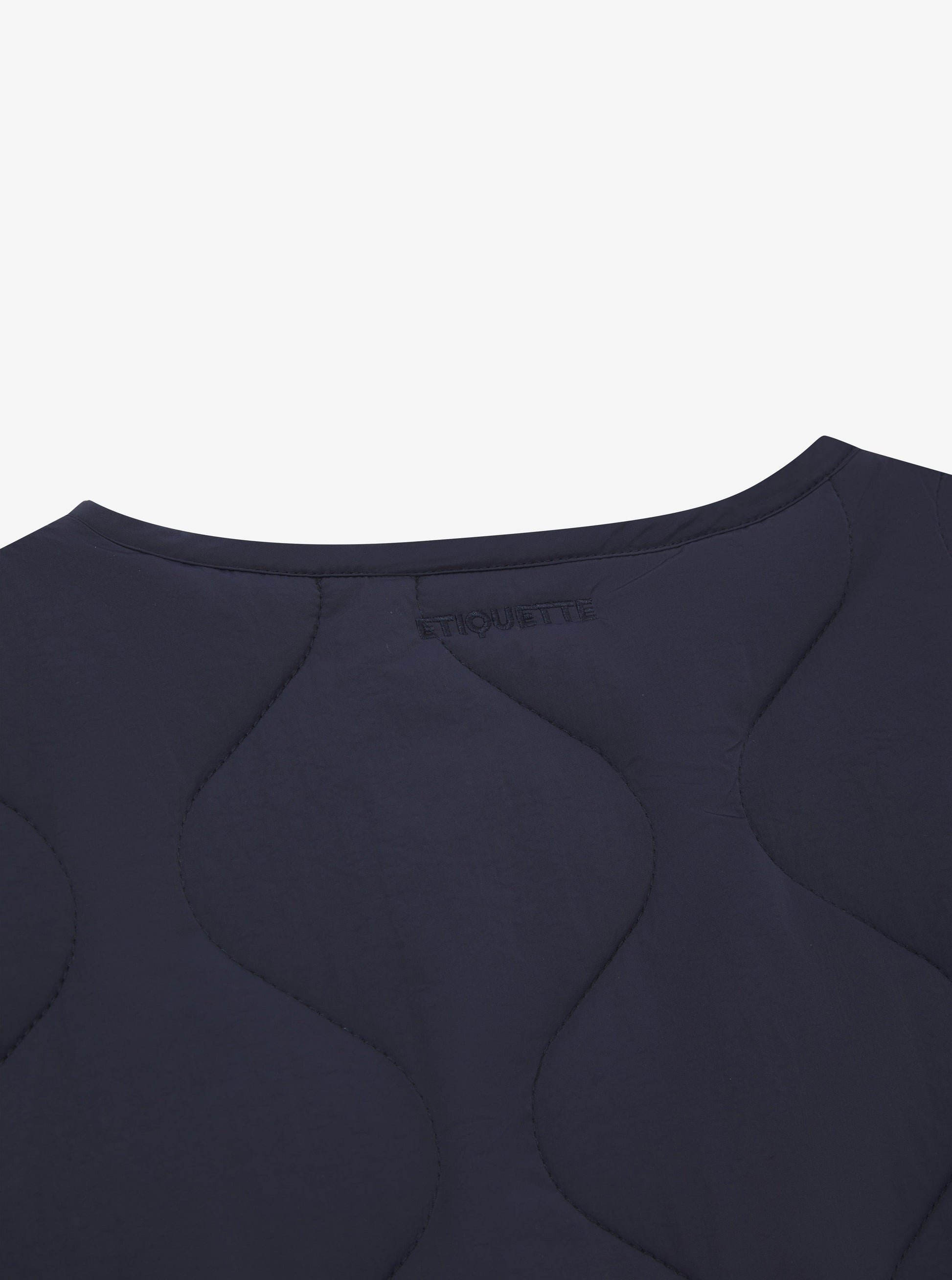 Etiquette Liner Vest 'Navy' — Navy — Size S — Lifestyle View