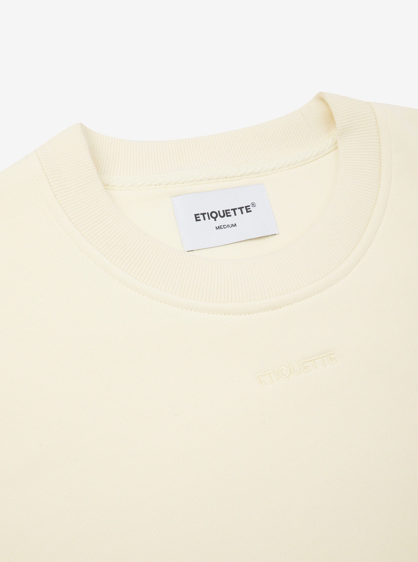Etiquette Core Crew 'Buttermilk' — Buttermilk — Size S — Top View
