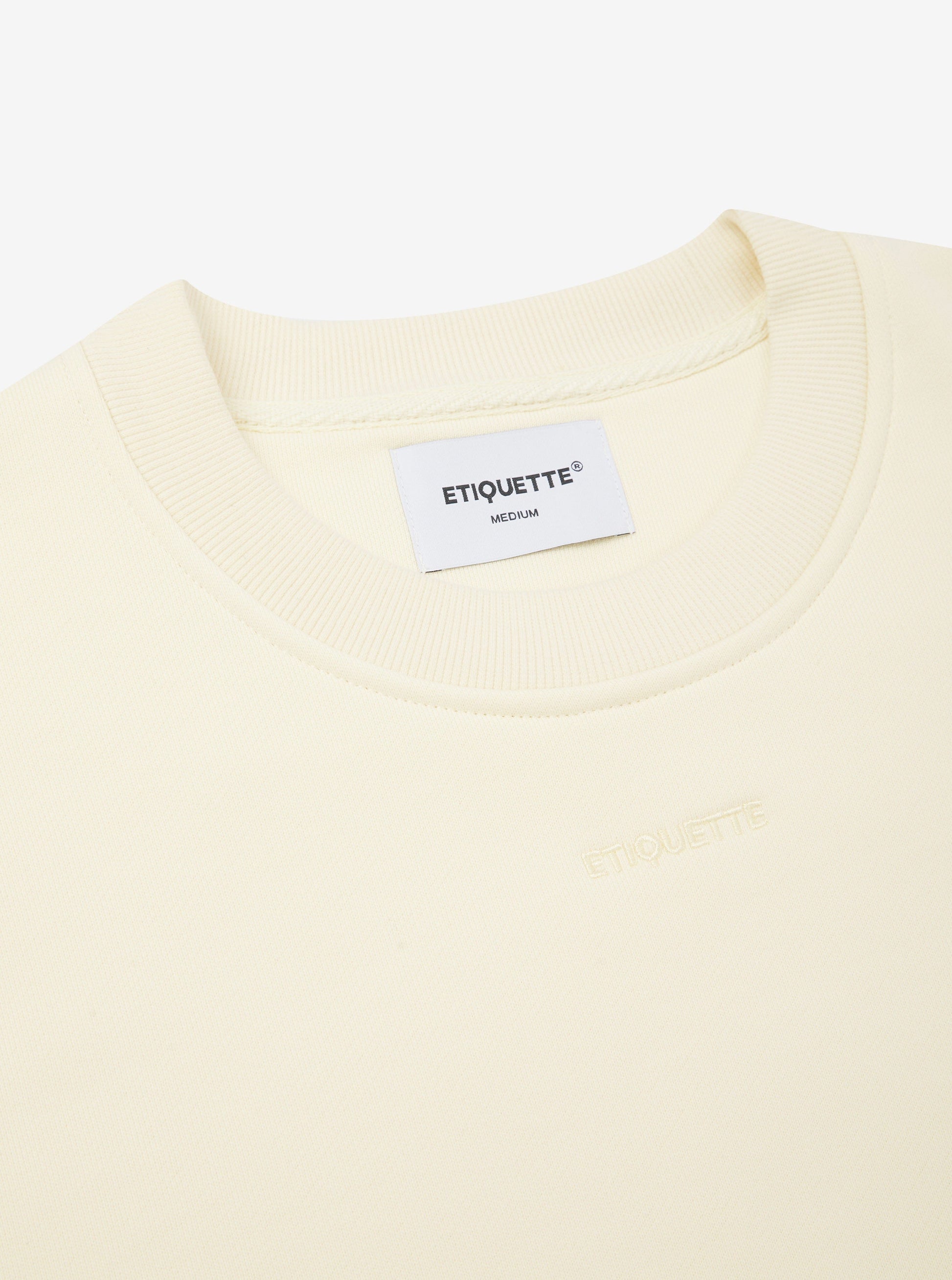 Etiquette Core Crew 'Buttermilk' — Buttermilk — Size S — Top View