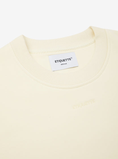 Etiquette Core Crew 'Buttermilk' — Buttermilk — Size S — Top View