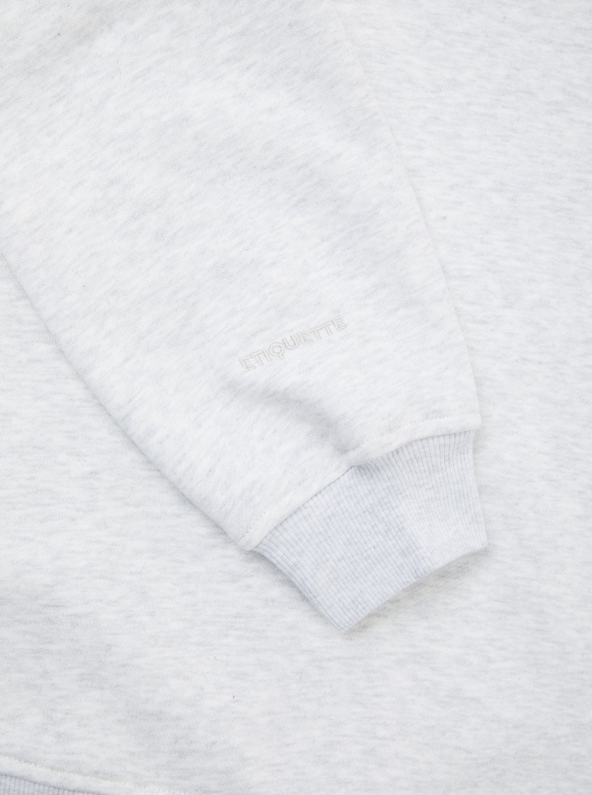 Etiquette Core Crew 'Grey' — Light Grey Heather — Size S — Detail View