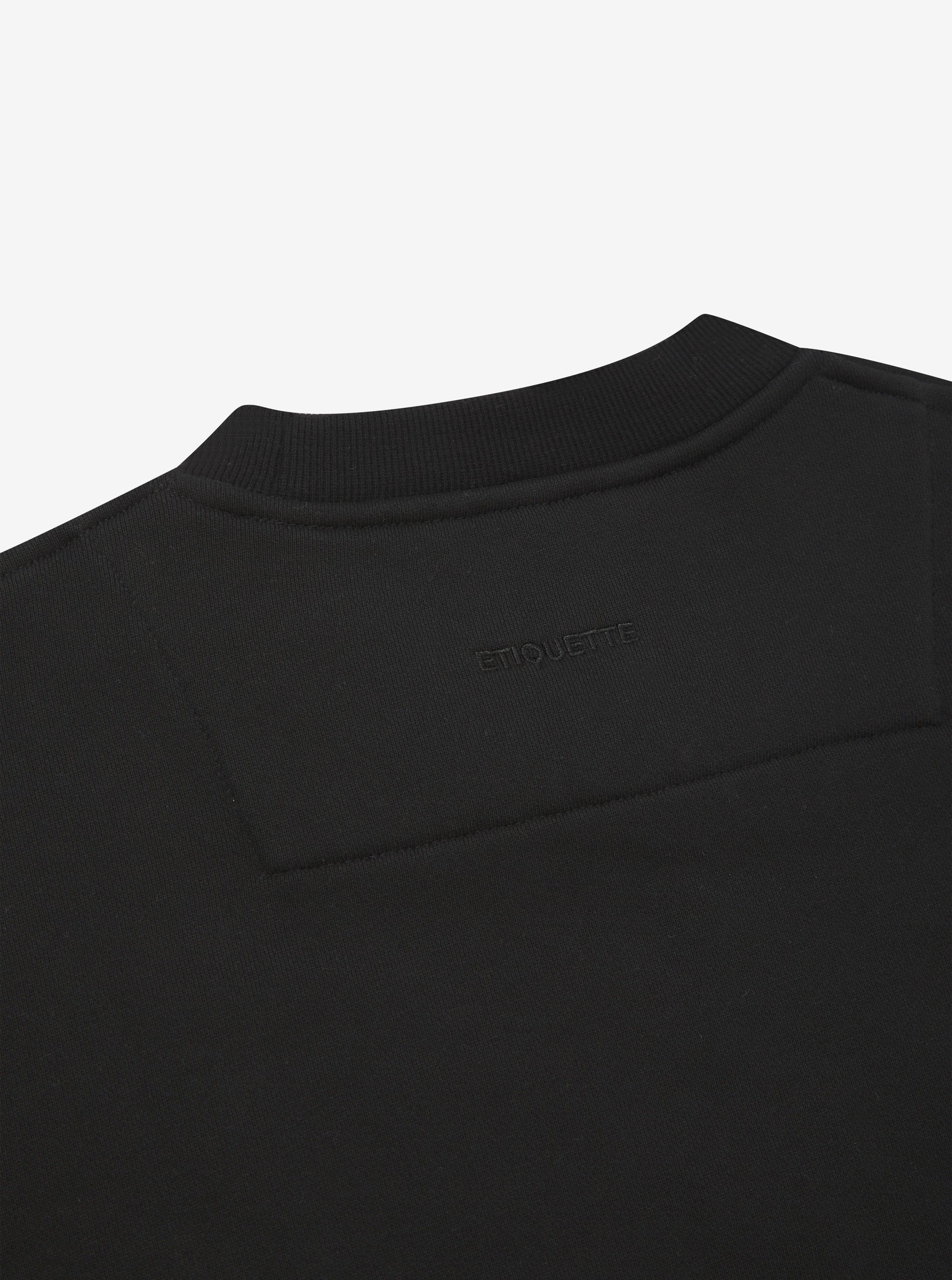 Etiquette Core Crew 'Black' — Black — Size S — Lifestyle View