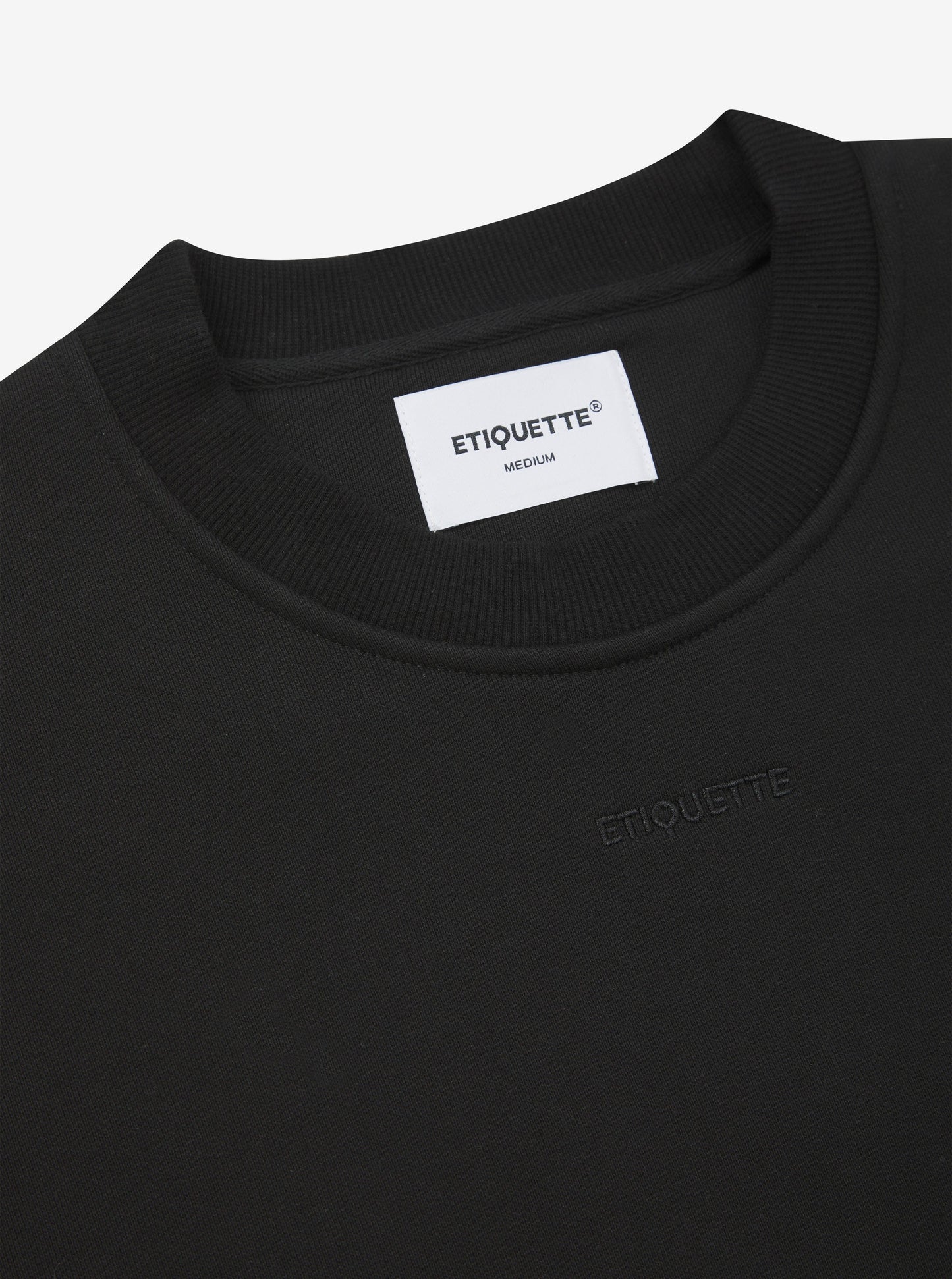 Etiquette Core Crew 'Black' — Black — Size S — Top View