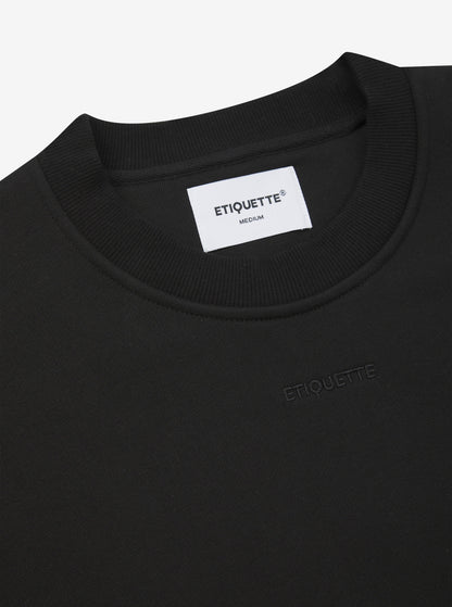 Etiquette Core Crew 'Black' — Black — Size S — Top View