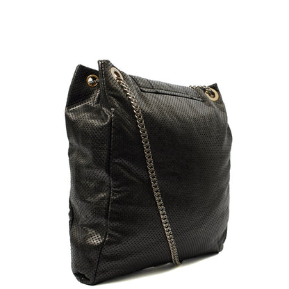 Chanel Shoulder Bag Drill Tote - Large in Black, Leather — Alternate View 20