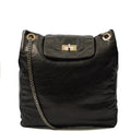 Chanel Shoulder Bag Drill Tote - Large in Black, Leather — Front View