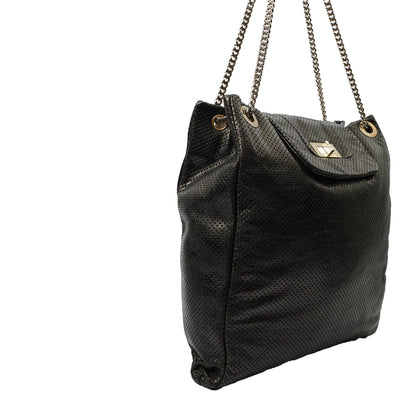 Chanel Shoulder Bag Drill Tote - Large in Black, Leather — Alternate View 25