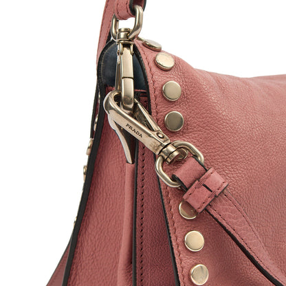 Prada Cross Body Buckle Tote  in Pink, Calfskin — Alternate View 13