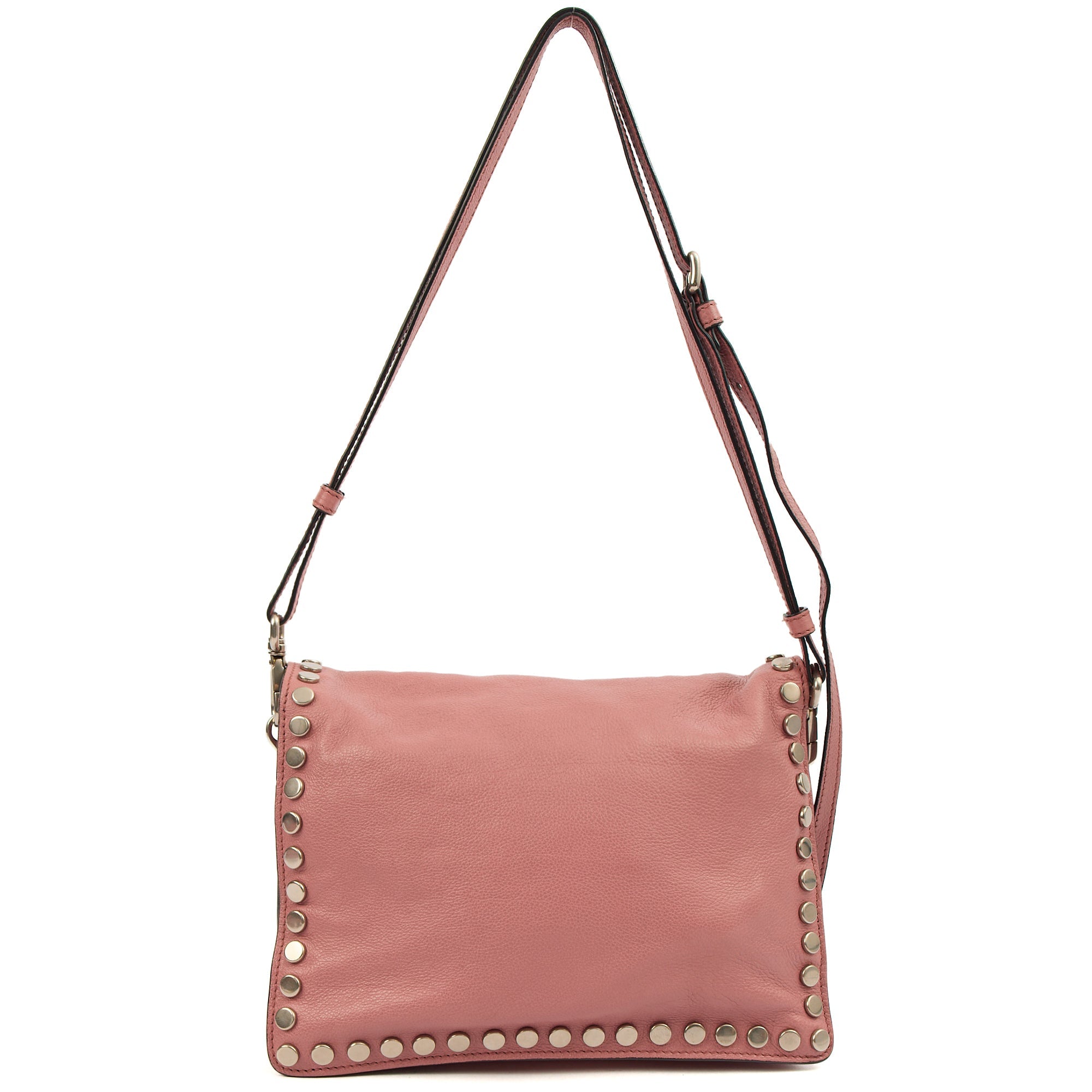 Prada Cross Body Buckle Tote  in Pink, Calfskin — Top View