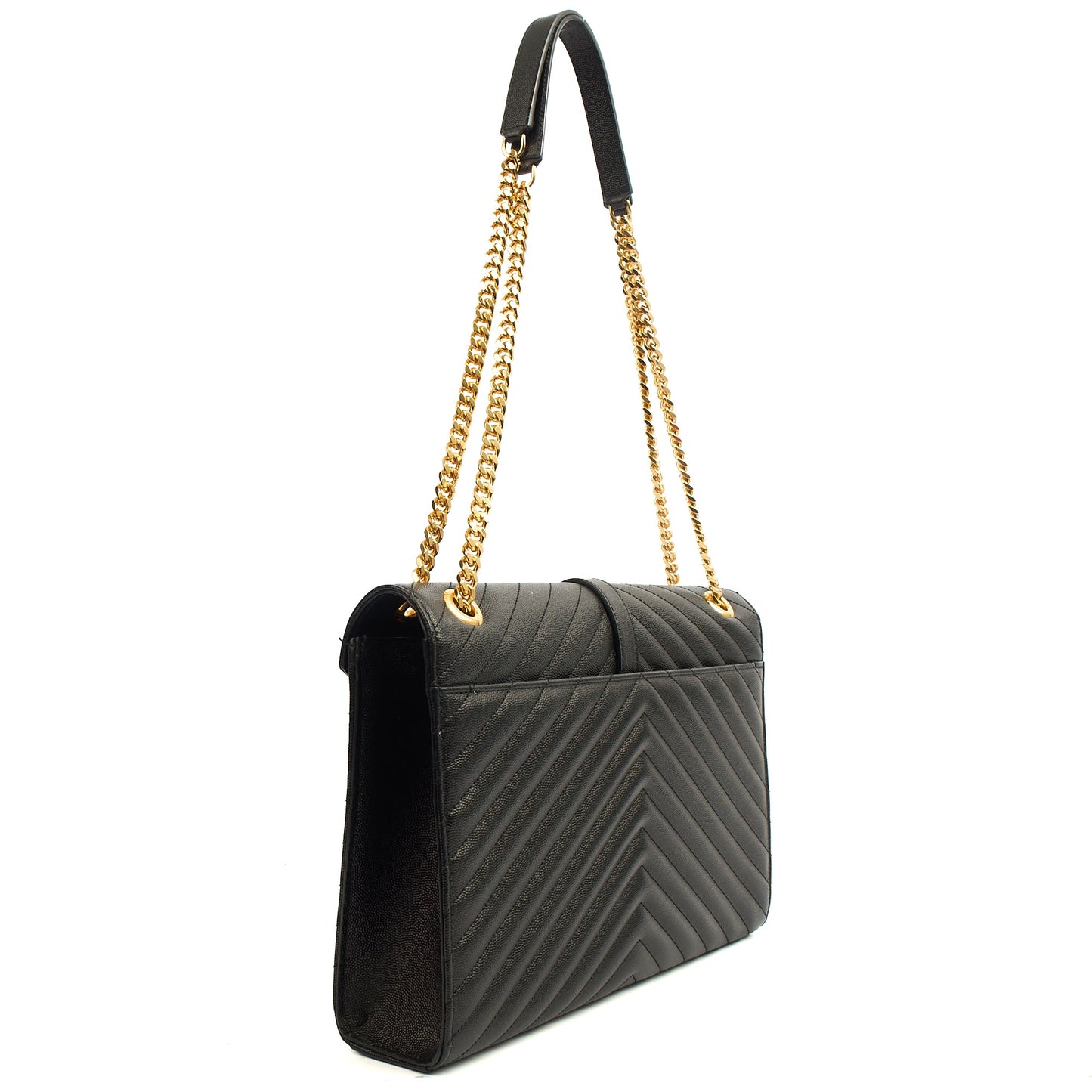Saint Laurent Shoulder Bag Envelope - Large in Black, Leather — Alternate View 11