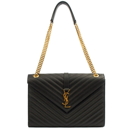 Saint Laurent Shoulder Bag Envelope - Large in Black, Leather — Alternate View 10