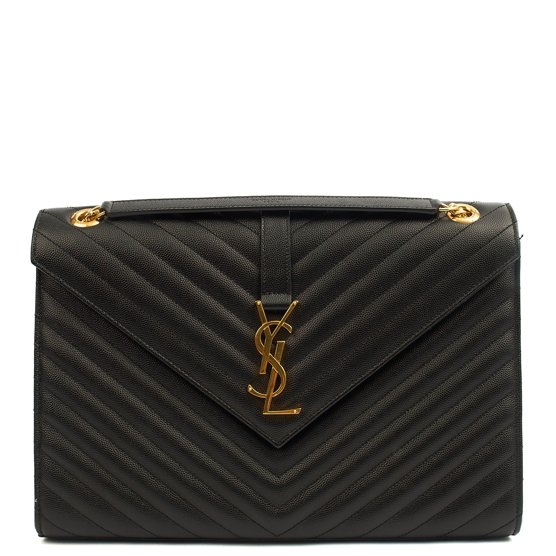 Saint Laurent Shoulder Bag Envelope - Large in Black, Leather — Alternate View 8