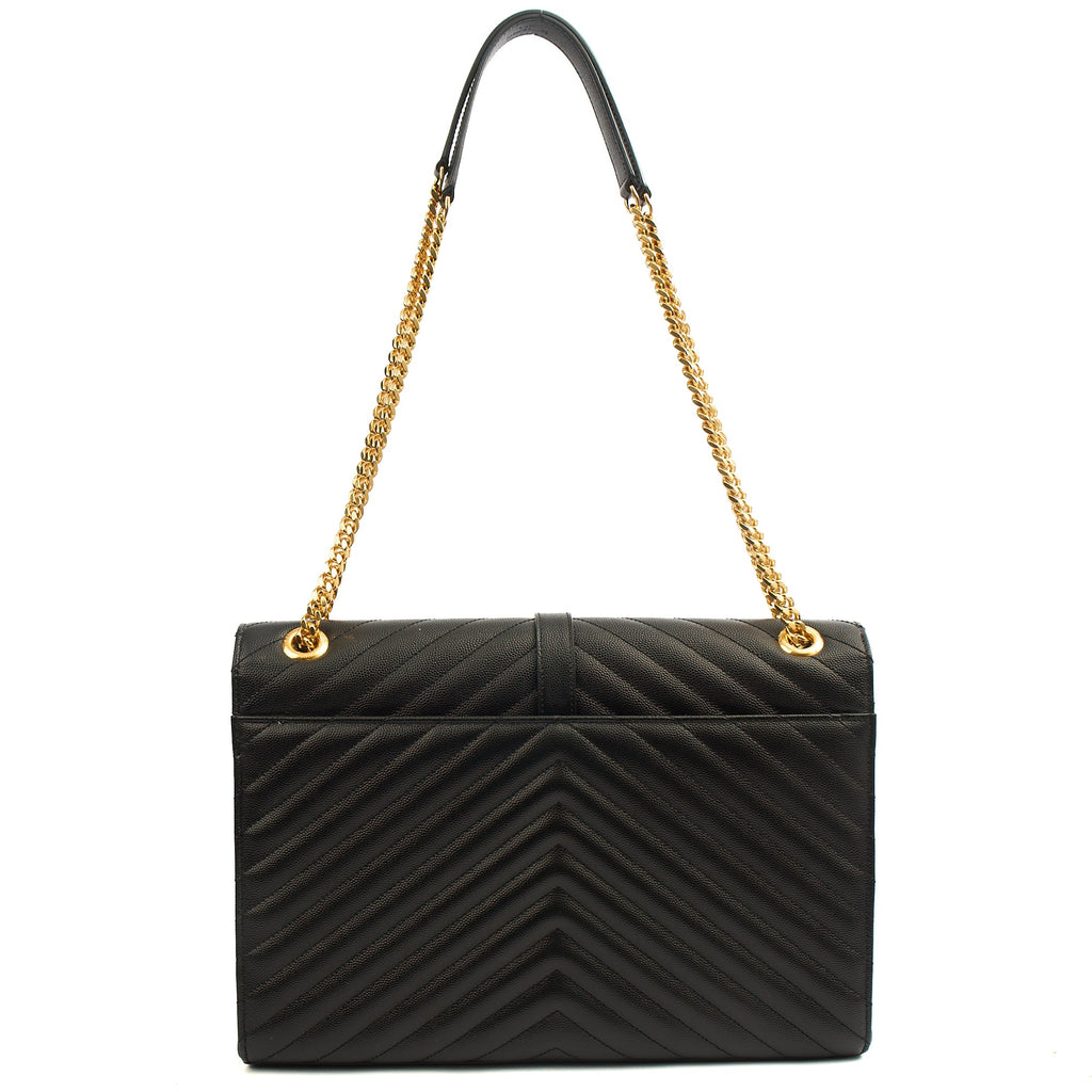 Saint Laurent Shoulder Bag Envelope - Large in Black, Leather — Alternate View 12