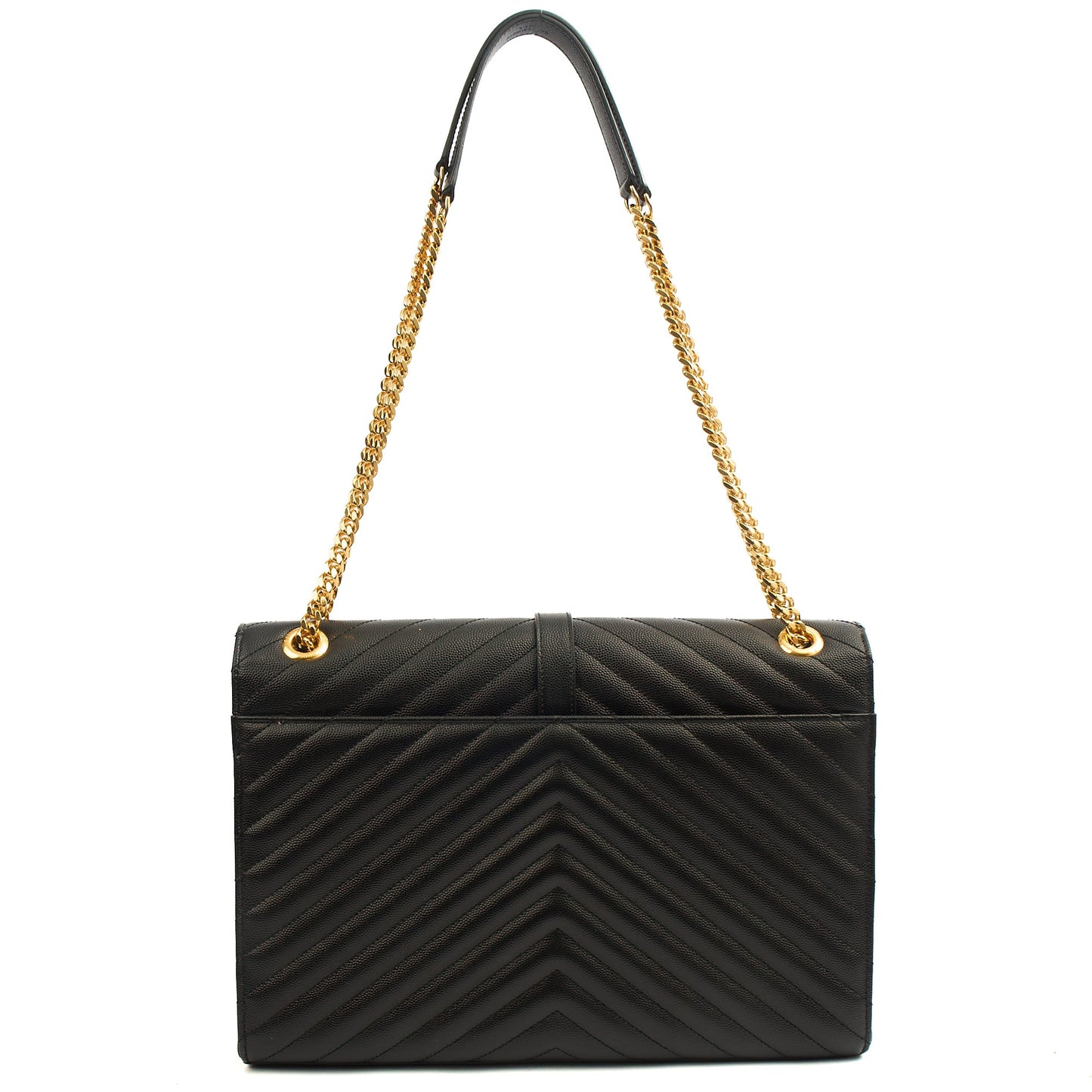 Saint Laurent Shoulder Bag Envelope - Large in Black, Leather — Alternate View 12
