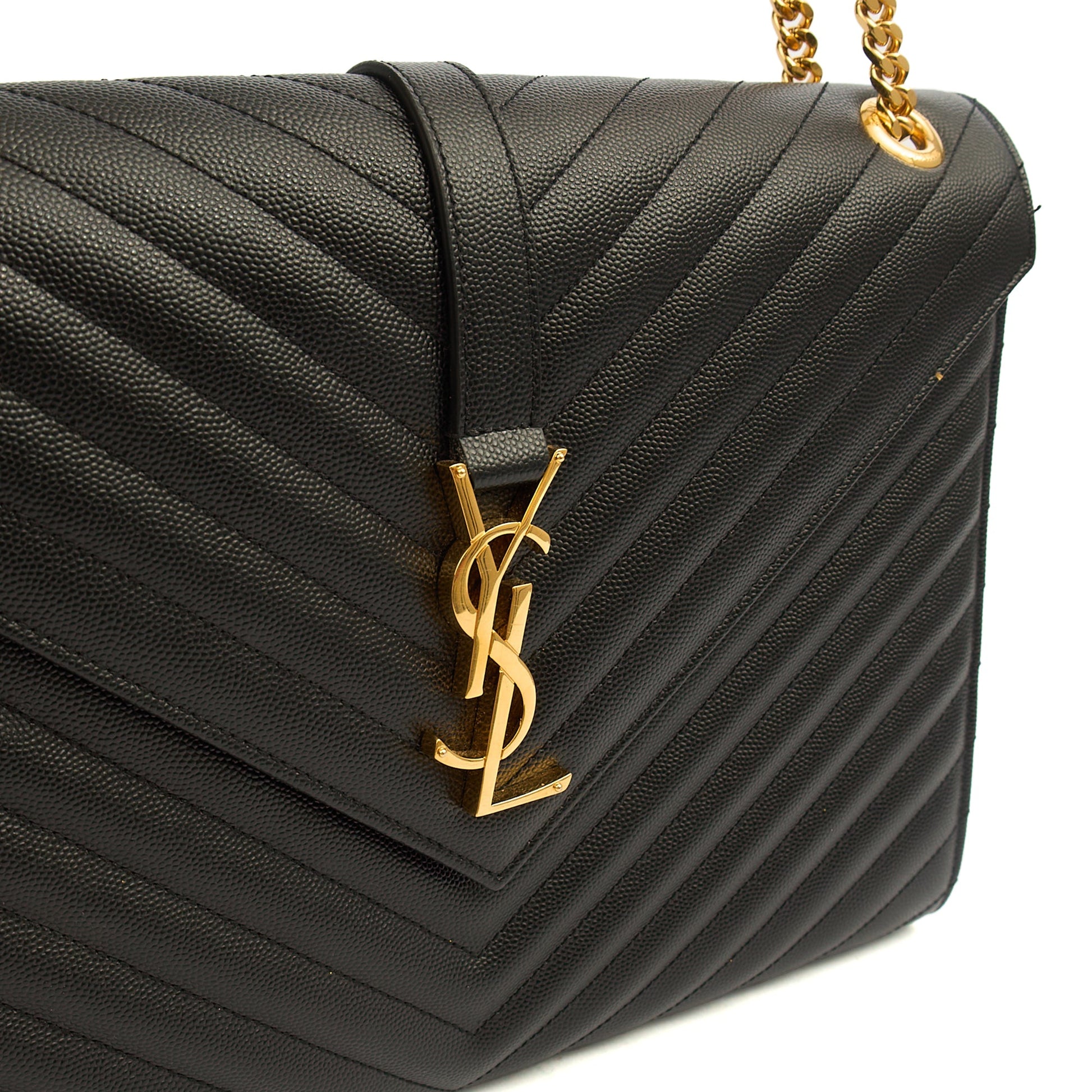 Saint Laurent Shoulder Bag Envelope - Large in Black, Leather — Alternate View 9