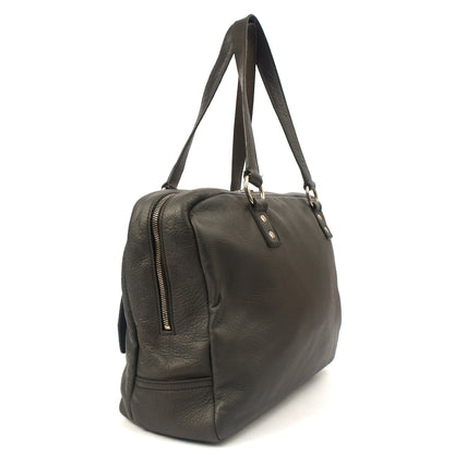 Saint Laurent Tote Tote in Dark Green, Calfskin Leather — Side View