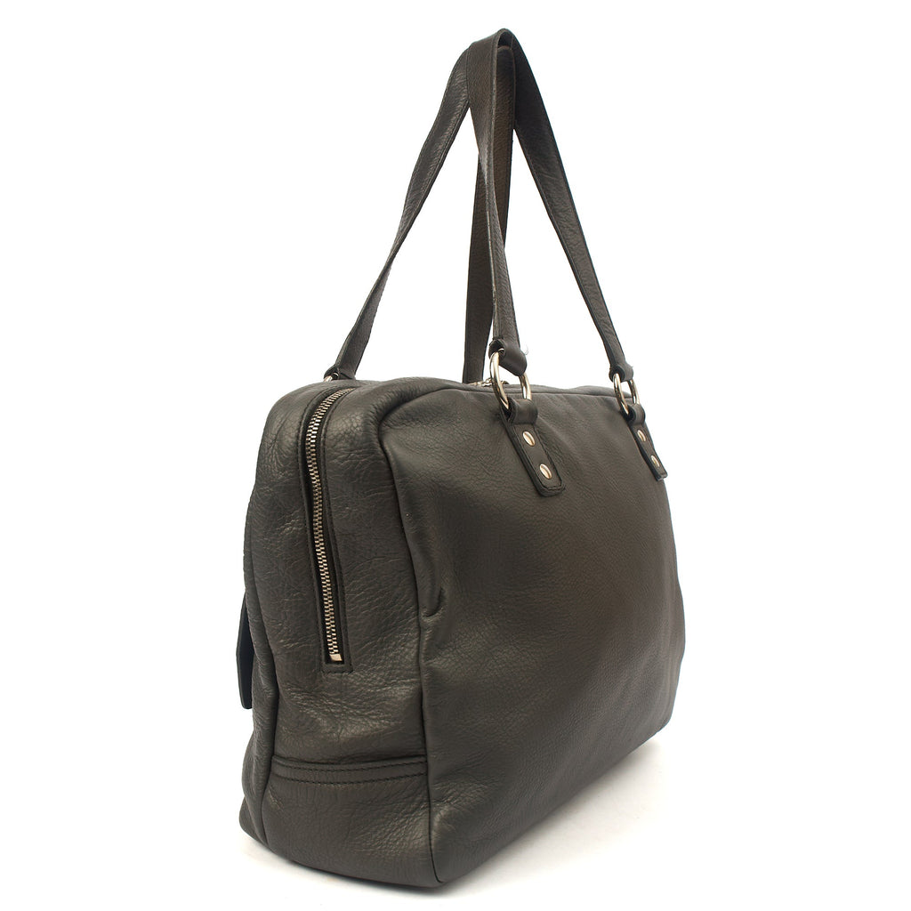 Saint Laurent Tote Tote in Dark Green, Calfskin Leather — Alternate View 14