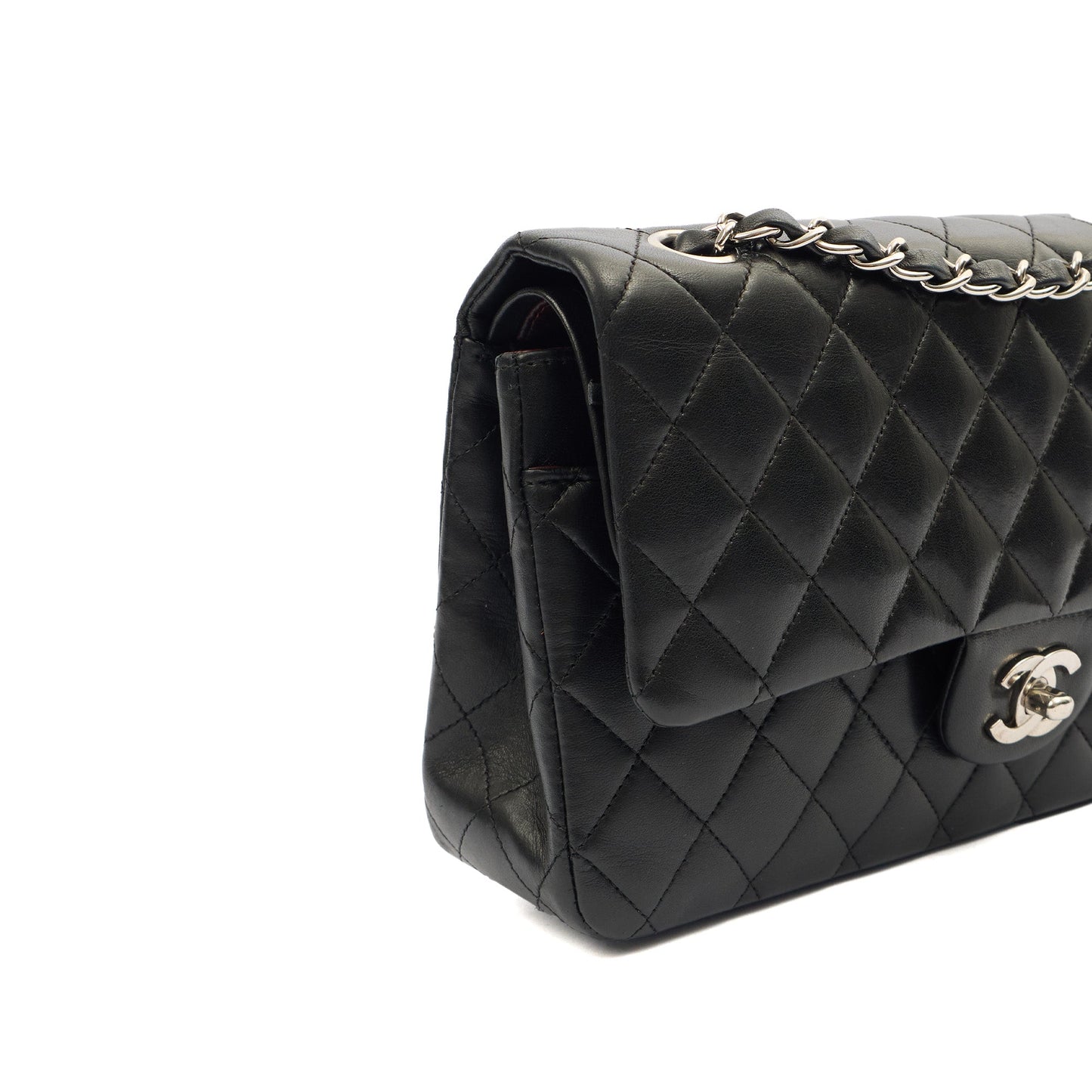 Chanel Shoulder Bag Classic Double Flap - Medium in Black, Lambskin Leather — Alternate View 9
