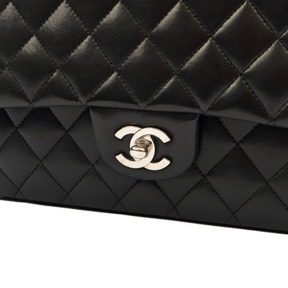 Chanel Shoulder Bag Classic Double Flap - Medium in Black, Lambskin Leather — Alternate View 8