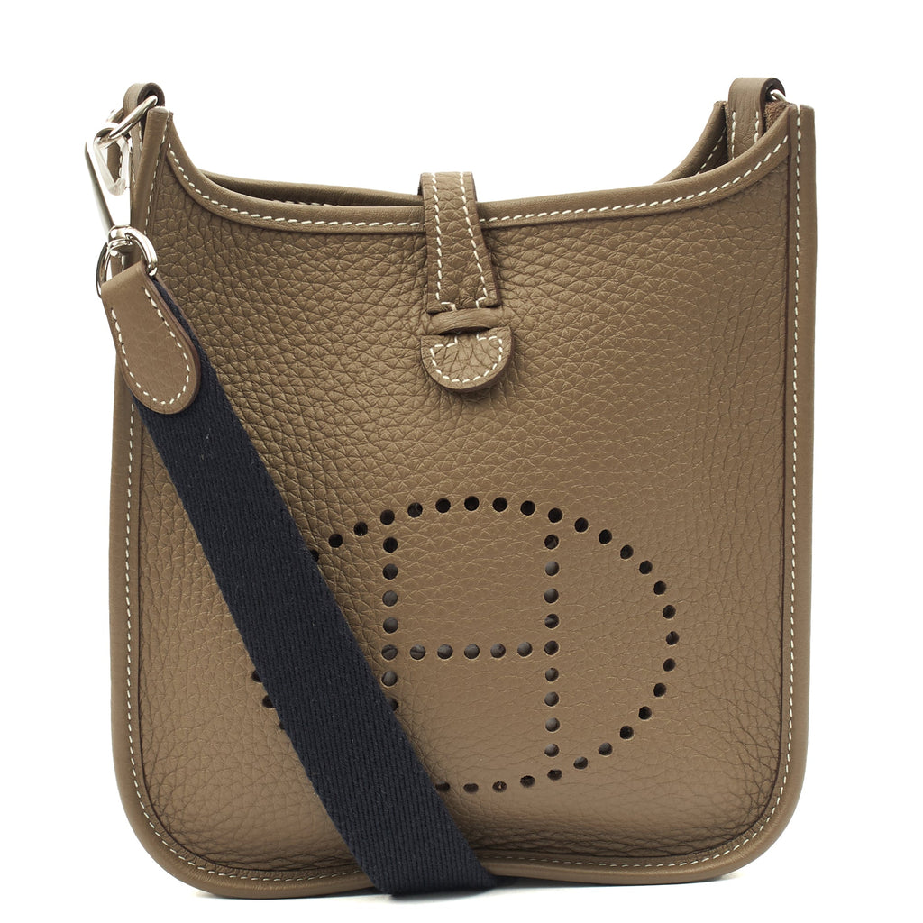 Hermes Evelyne 16 in Etoupe, Clemence Leather — Front View