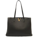 Versace Tote Virtus in Black, Leather — Front View