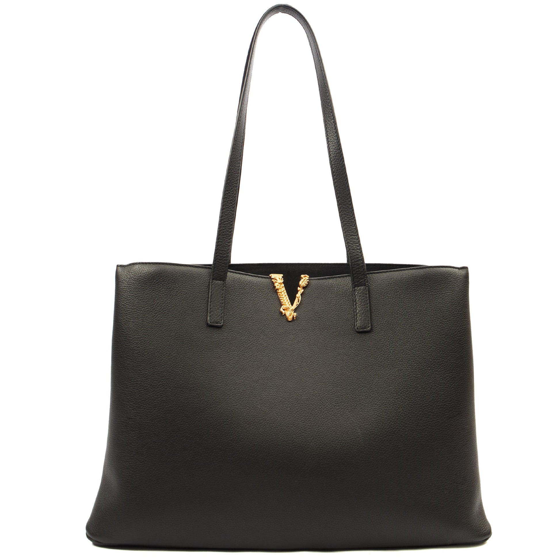 Versace Tote Virtus in Black, Leather — Alternate View 8