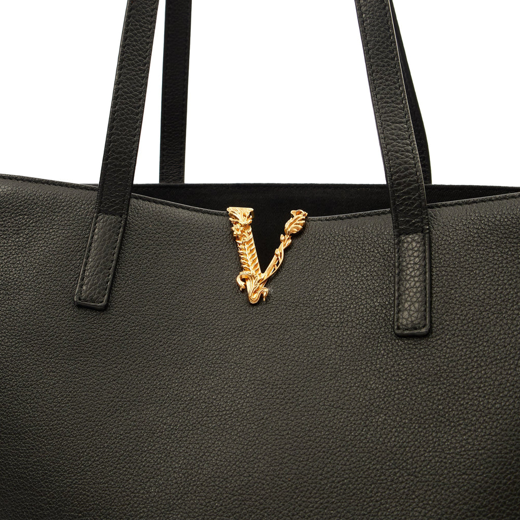 Versace Tote Virtus in Black, Leather — Alternate View 13